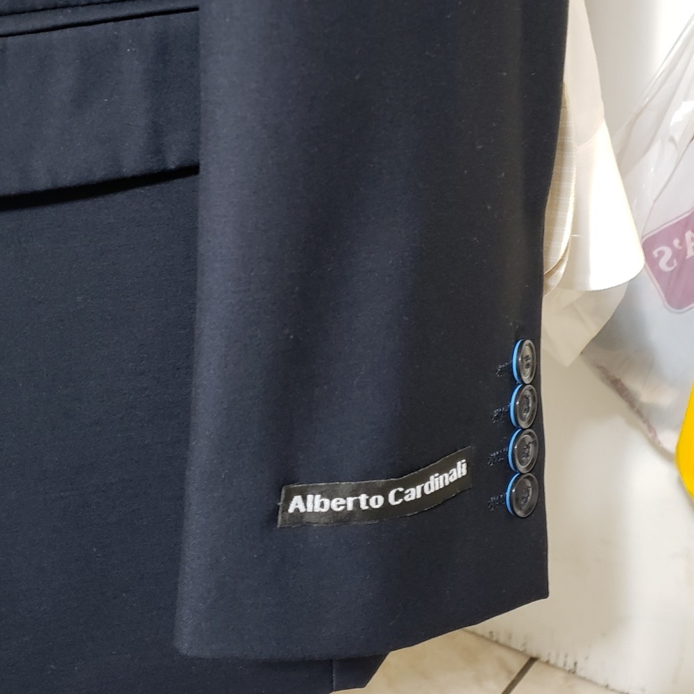 alberto Cardinali Navy Blue 2Bttn PolyRayon Blazer - Picture 3 of 8